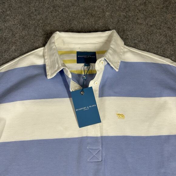 Beaufort & Blake Rugby Shirt Mens XS Multicolored Striped Colourblock Casual - Picture 3 of 8
